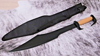 25" Spartan Gladiator Sword Black Full Tang Heavy Duty SHARP 4LBS Nylon Sheath - Image 1 of 4