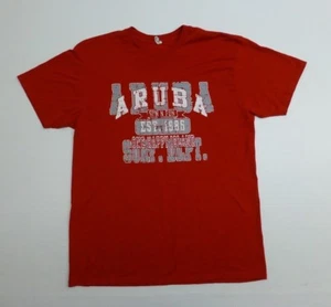 Alstyle Aruba Surf Dept. Basic T Shirt Mens Large Red Grey Great Condition - Picture 1 of 3