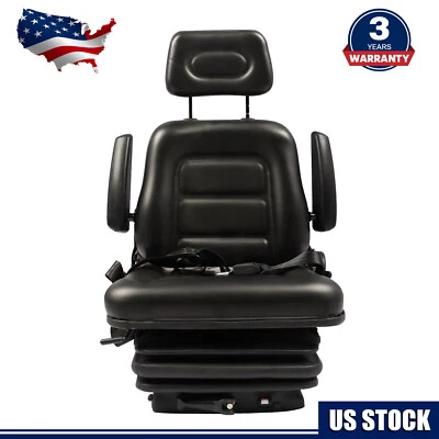NAKKAA Suspension Adjustable Backrest Armrest Safety Belt Forklift Tractor Seat