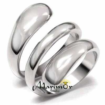 High Polished Stainless Steel Coil Style Women'S Fashion Cocktail Ring Size 5-10 - Image 1 of 4