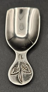 Vintage Silver Plate Tea Caddy Spoon Floral Handle 2.75" - Picture 1 of 6