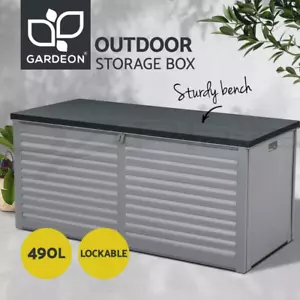 Gardeon Outdoor Storage Box 490L Bench Seat Indoor Garden Toy Tool Sheds Chest - Picture 1 of 9