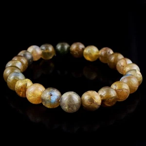Genuine Amazing Flash Labradorite 121 Cts Stretchable Bracelet Beaded VK 48 E596 - Picture 1 of 3