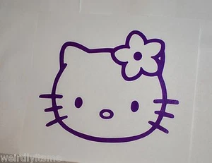 Hello Kitty Hawaiian Flower Vinyl Car Bumper Laptop iPad Tablet Decal Sticker - Picture 1 of 2