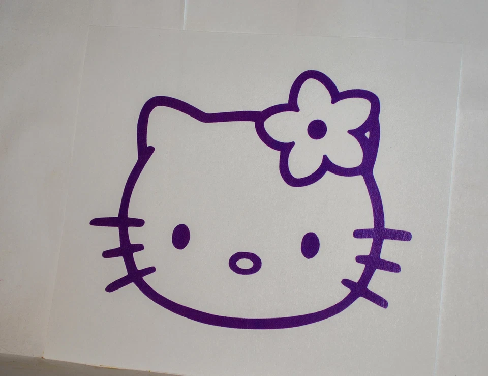 Hello Kitty Hawaiian Flower Vinyl Car Bumper Laptop iPad Tablet Decal Sticker - Image 1 of 2