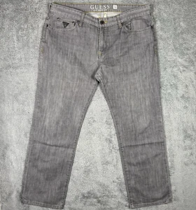 Guess Lincoln Jeans 38x30 Premium Slim Straight Y2K Grunge Vintage 90s Raw Wash - Picture 1 of 15