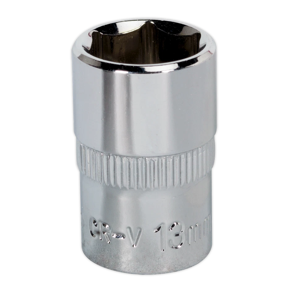 Sealey WallDrive Socket 13mm 3/8"Sq Drive Fully Polished - SP3813 - Image 1 of 1