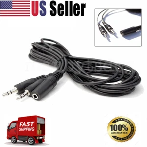 6ft 3.5mm Stereo Female to 2-Male Y-Splitter Audio Cable AV-Y07B USA Fast Ship! - Picture 1 of 4