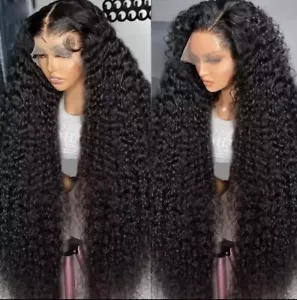 HD Transparent Deep Wave Frontal Wig 13x5/13x6 Human Hair 22” 250 300 Density - Picture 1 of 6