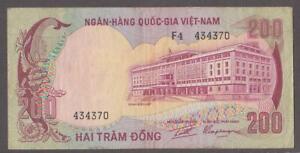 New ListingSouth Vietnam 200 Dong Banknote P-32 Nd 1972