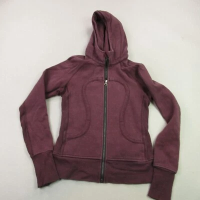 Куртка женская Lululemon 6 на молнии с длинным рукавом легкая с капюшоном бордовая - Изображение 1 из 4