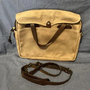FILSON USA Vintage Tan Oiled Cotton 2 Way Shoulder Bag - Picture 1 of 10