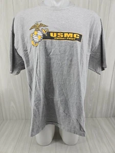 Vintage United States Marines T-Shirt Size 2XL Gray USMC Corps Cherry Point - Picture 1 of 11