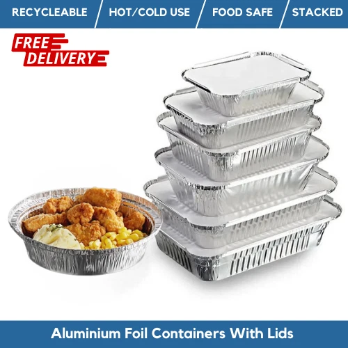 Aluminium Foil Food Containers With Lids Aluminium Foil Takeaway Food Containers - Image 1 of 1