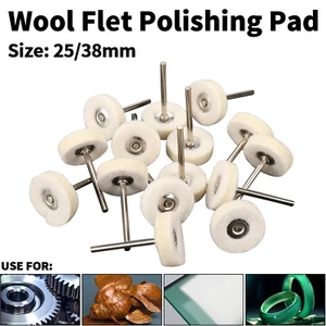 10Pcs 25/38mm Wool Felt Polishing Buffing Wheel 3mm Shank F Polishing Metal Jade - Picture 1 of 7