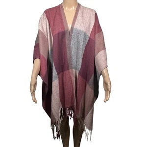 Woolrich Poncho Womens One Size Pullover Stripes Lightweight Fleece Shawl Cape - Picture 1 of 8