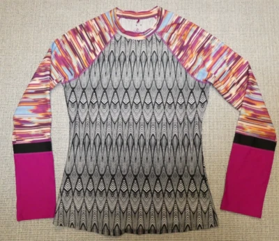 prAna women's multi-colored print stretch long-sleeved t-shirt Sz S - Image 1 of 4