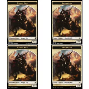 4 x KNIGHT ALLY TOKEN Battle for Zendikar MTG White - Com - Picture 1 of 1