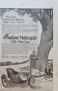 Anuncio de revista de motocicletas y autos laterales de colección 1917 de Indian - Imagen 1 de 1
