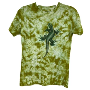 Tropic Joe's Kids Green Tie Dye Iguana 3D Graphic Cotton T-Shirt Size 10 Costa R - Picture 1 of 4