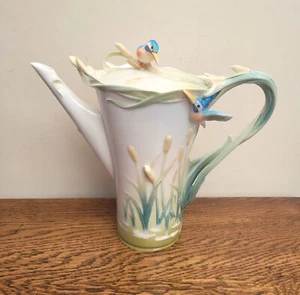 Franz Porcelain Kingfisher Teapot Coffee Pot FZ001186 - Picture 1 of 9