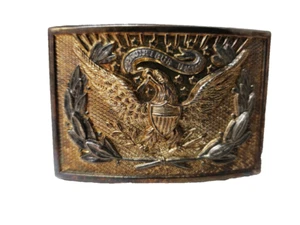 Vintage E Pluribus Unum American Eagle Belt Buckle Made in Hong Kong - Picture 1 of 15