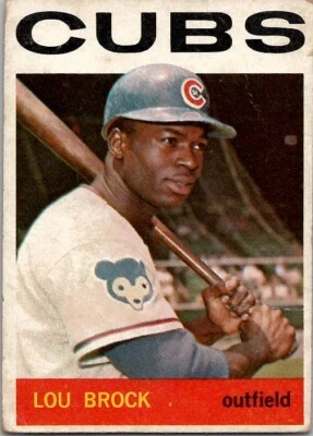 1964 Topps Lou Brock Chicago Cubs #29 en muy buen estado *arruga* Foto 1 de 2