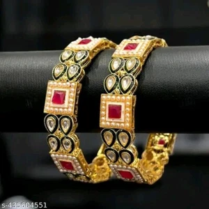Brazalete nupcial de piedra Kundan dorado de Bollywood joyería de boda india - Imagen 1 de 3