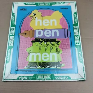 Playskool Vintage Wooden Puzzle Sesame Street 1973 Hen Pen Men Sealed Has Rips - Picture 1 of 15
