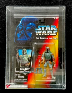 GRADUATO AFA 8.5 Star Wars Potf Boba Fett estremamente raro senza variante cerchio destro - Foto 1 di 6