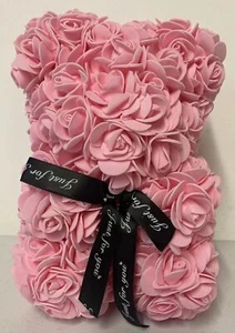 Rose Bear Flower Teddy Gift 10 in Girlfriend Kids Birthday Valentine's Day US - Picture 1 of 7