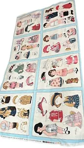 Aunt Lindy’s Paper Dolls Panel 8 Dolls for Blue Hill Fabrics Cotton - Picture 1 of 14