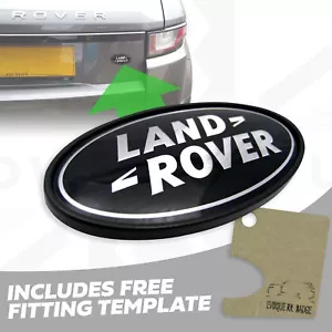 Genuine black+silver rear tailgate badge for Range Rover P38 boot + template - Picture 1 of 12