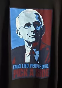 NWOT Fauci Lied People Died Pick a Side SS Shirt Men's 2XL Reawaken America Tour - Picture 1 of 5