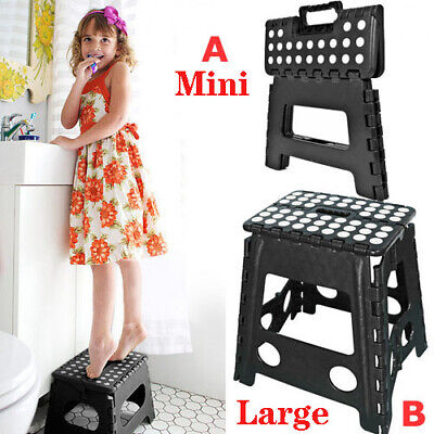 Plastic Folding Step Up Stools Collapsible Foldaway Large Heavy Duty Steps 2Size • 7.99£