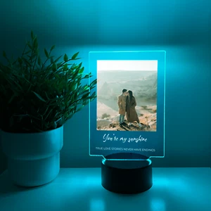 Custom Photo Picture Personalized LED Night Light Up - Engagement, Wedding, Gift - Picture 1 of 8