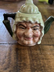 Artone Mrs Gamp Charles Dickens Miniature Teapot Pottery Double Sided Vintage - Picture 1 of 5