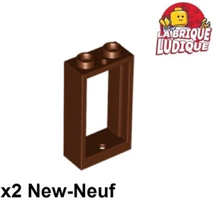Lego 2x window fenêtre 1x2x3 Flat Front marron/reddish brown 60593 NEUF - Picture 1 of 1