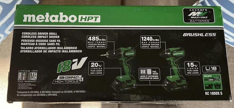 Metabo HPT KC 18DDX 18v Lithium Ion Drill Driver Set Kit Brushless NEW - Image 1 of 1