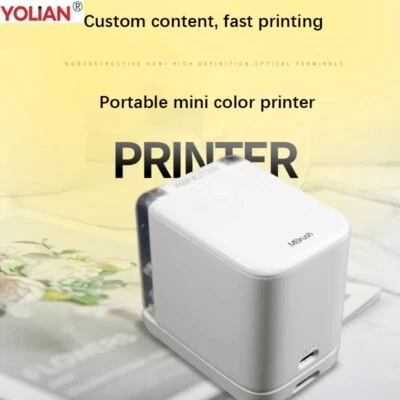 Mini Portable Wireless Mobile Color Handheld Inkjet Printer WIFI USB Bluetooth - Image 1 of 4