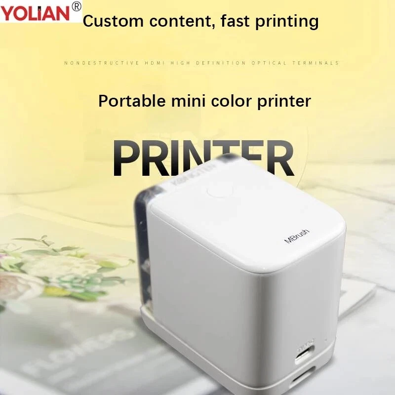 Mini Portable Wireless Mobile Color Handheld Inkjet Printer WIFI USB Bluetooth - Image 1 of 4