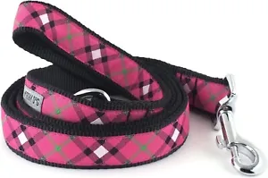 The Worthy Dog Bias Plaid Dog Leash, Nylon Webbing, for Walking 5 Feet Long Pink - Picture 1 of 1