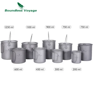 Ultralight Titanium Mug Camping Pot Tea Coffee Cup Portable Travel Cookware - Picture 1 of 27