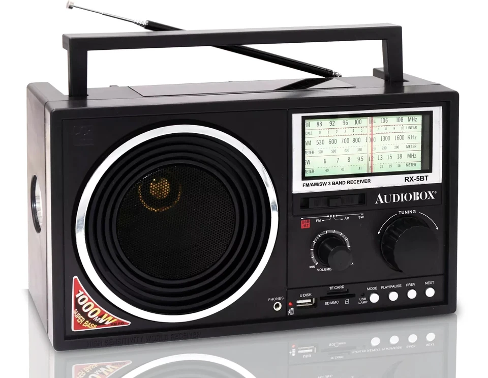 Audiobox RX-5BT Portable 3-Band Bluetooth/Solar Radio with MP3 Player W/ Speaker - Image 1 of 1