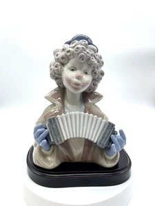Vintage Lladro Fine Melody Figur mit Sockel, Clown spielt Akkordeon, 5585, Spanien - Bild 1 von 10