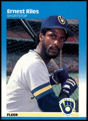 Ernest Riles Milwaukee Brewers 1987 Fleer #355 MLB Baseball Card - Image 1 of 2