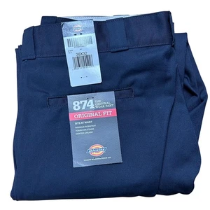 Dickies 874 Original Fit Work Pants Men's 38x32 Navy Blue NWT Classic - Picture 1 of 8