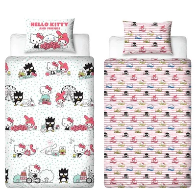 Hello Kitty Single Duvet Reversible Quilt Cover Set with My Melody, Cinnamoroll - Immagine 1 di 4