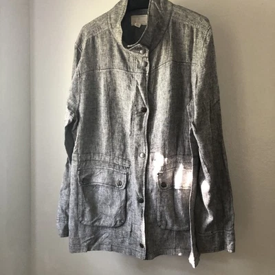 Caslon Long Snap Front Unlined Jacket Size XL  Gray - Image 1 of 4