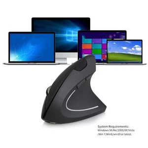Wireless Mouse 2.4GHz Wireless Vertical Mice Ergonomic USB Rechargeable Compu FY - Afbeelding 1 van 24